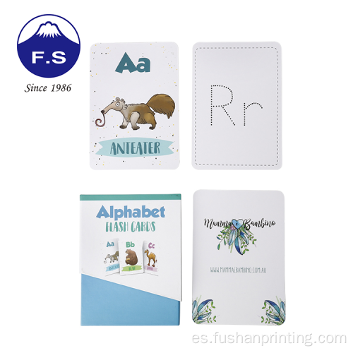 Tarjeta de flash de alfabeto de tablero de cartón personalizado